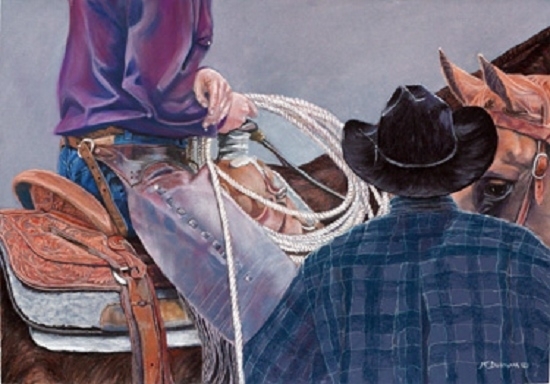 RODEO COWBOYS, ACRYLIC, 20 X 30