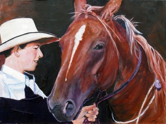 HORSE WHISPERER, ACRYLIC, 18 X 24