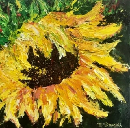 SUNFLOWER 11, ACRYLIC, 12 X 12