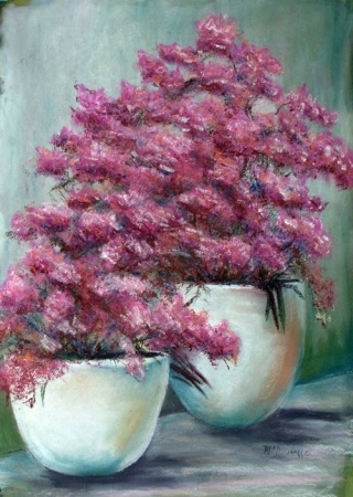 PATIO POTS, PASTEL, 28 X 20