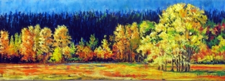 SALMON VALLEY LANDSCAPE, PASTEL, 14 X40