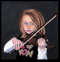 RHAPSODY FOR VIOLIN, PASTEL,20 X 20