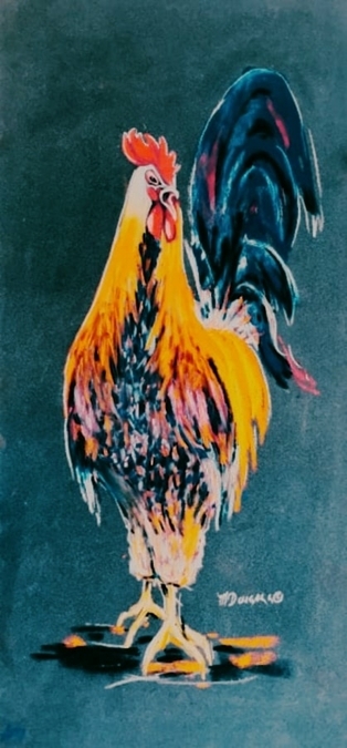 FINE FEATHERS, PASTEL,  15 X 9